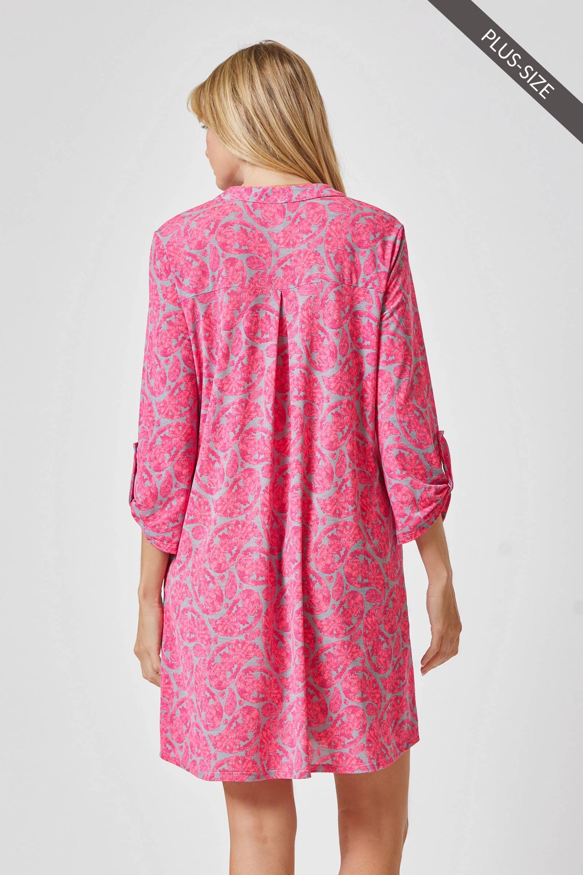 PLUS SIZE Classic a Line Dress That Features Lizzy Neckline