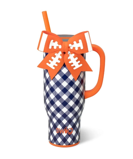 Mega Mug 30oz Gameday Gingham Navy + Orange