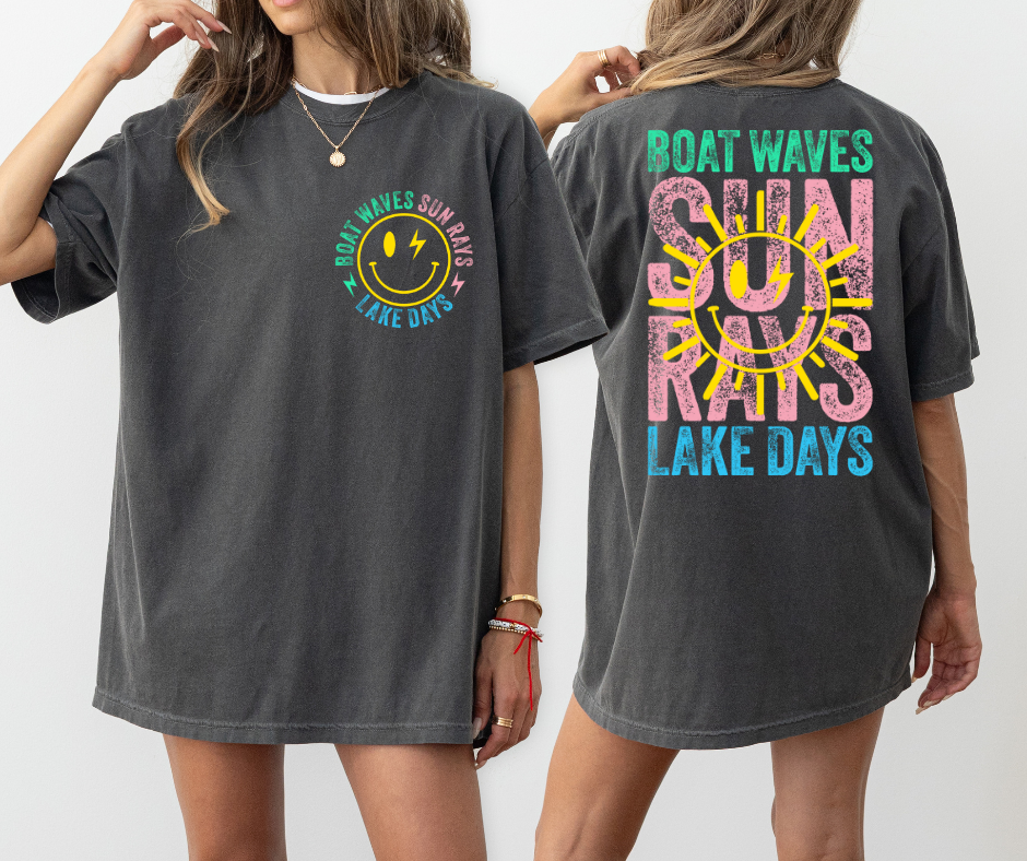 Boat Waves Sun Days Lake Rays Summer Shirt
