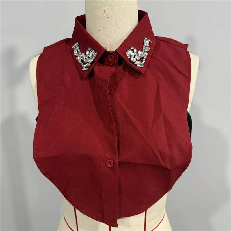 Diamond Studded Detachable Shirt Collar