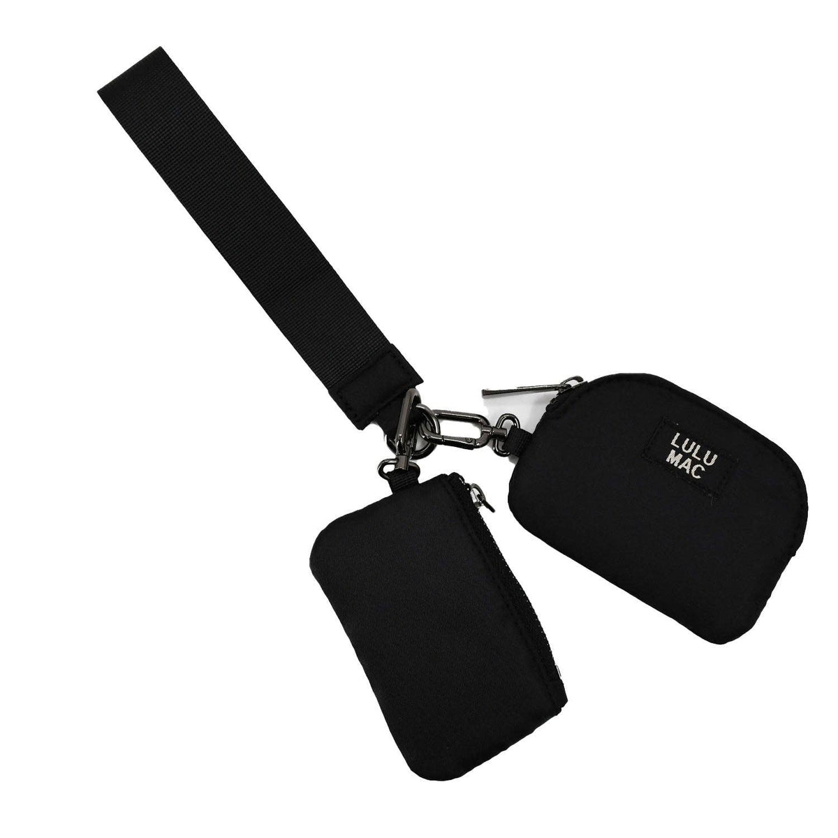 DP-8162 Black/Black Lulu Mac Double Pouch Wristlets