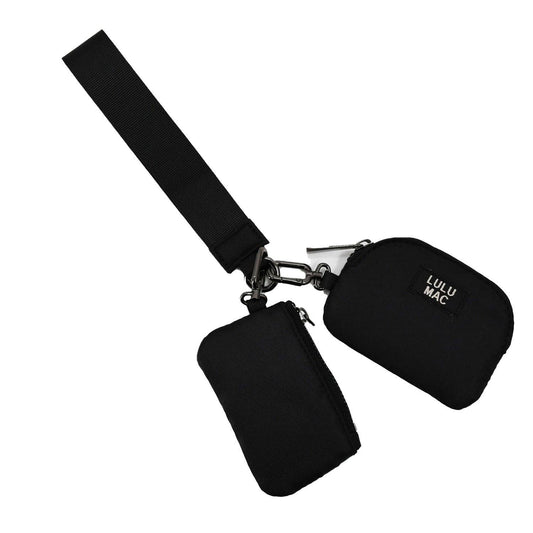 DP-8162 Black/Black Lulu Mac Double Pouch Wristlets