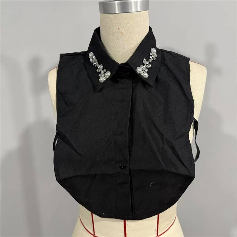 Diamond Studded Detachable Shirt Collar