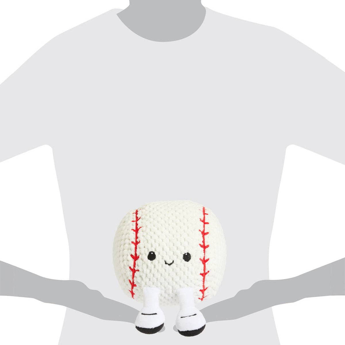 Smiley Baseball Plush with Dangling Legs