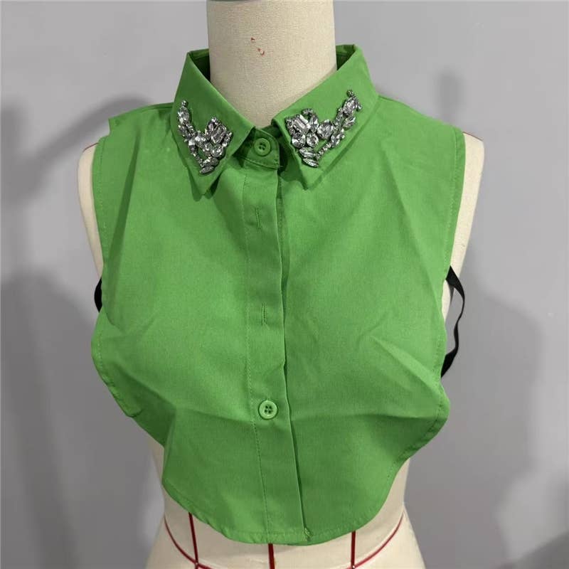 Diamond Studded Detachable Shirt Collar