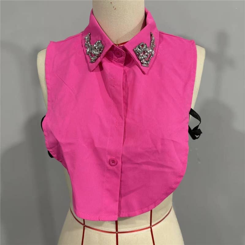 Diamond Studded Detachable Shirt Collar