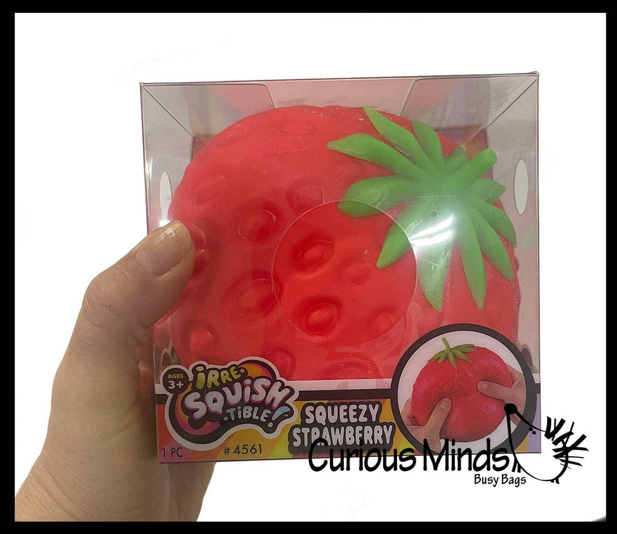 1 Jumbo Doh Filled Strawberry - Soft Stress Squishy Ball