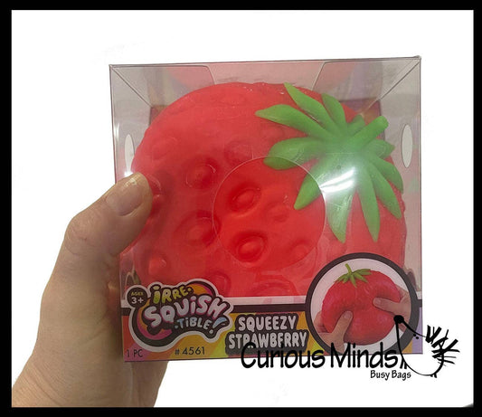 1 Jumbo Doh Filled Strawberry - Soft Stress Squishy Ball