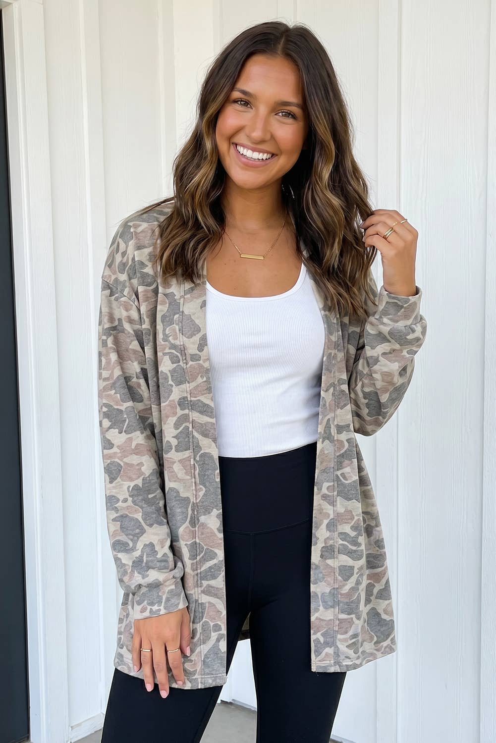 LAS Western Camouflage Shift Open Front Cardigan (S-XL)
