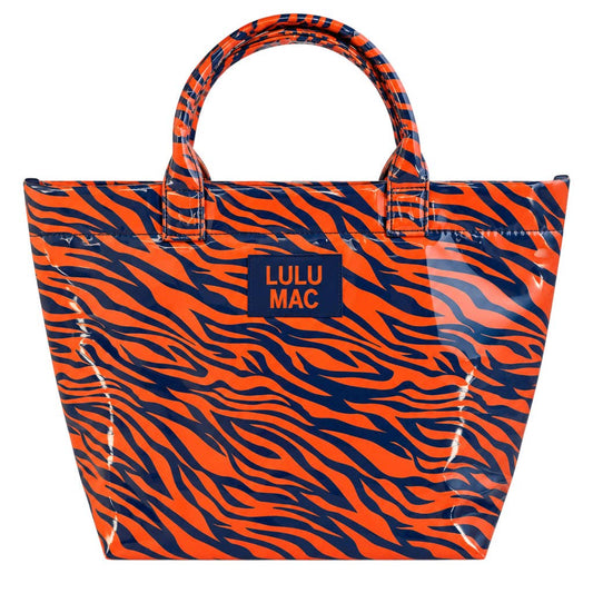 LM-BG-1003 TOTE BAG NAVY/ORANGE TIGER STRIPE
