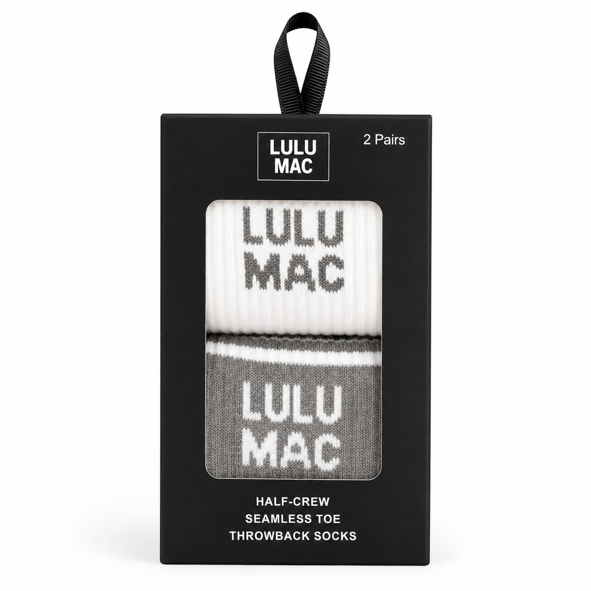 LM-SO-1000 Lulu Mac Socks 2 Pair Box- GREY/GREY