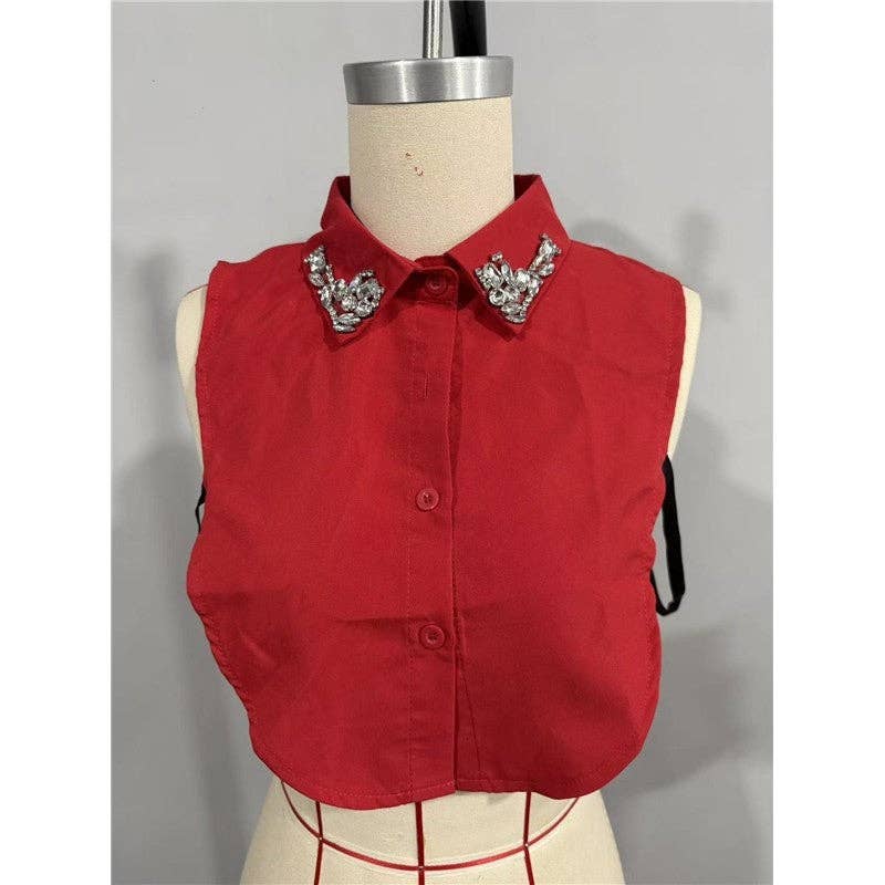 Diamond Studded Detachable Shirt Collar