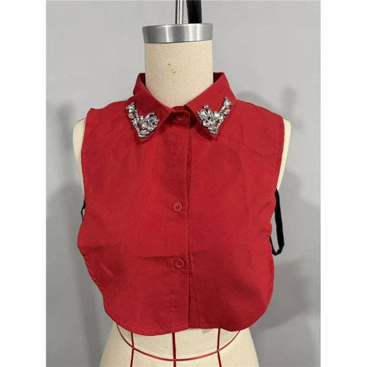 Diamond Studded Detachable Shirt Collar
