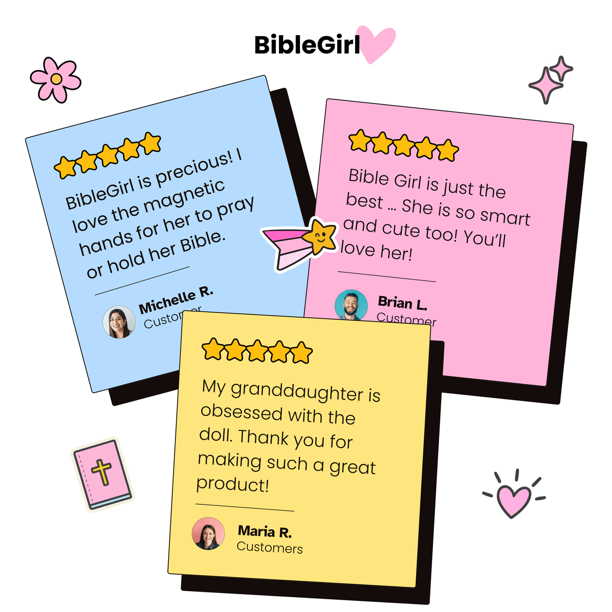 BibleGirl - Speaks 36 Bible Verses - Holds Bible - Prays