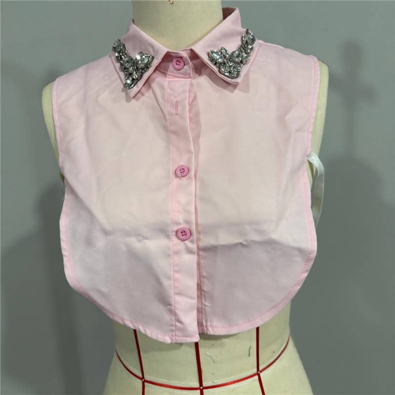 Diamond Studded Detachable Shirt Collar