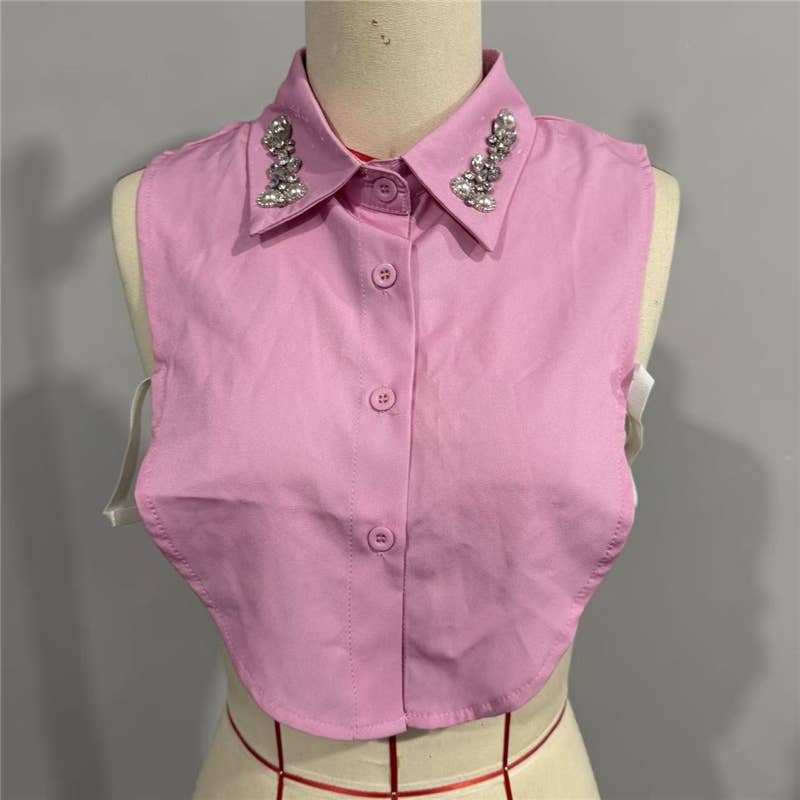 Diamond Studded Detachable Shirt Collar