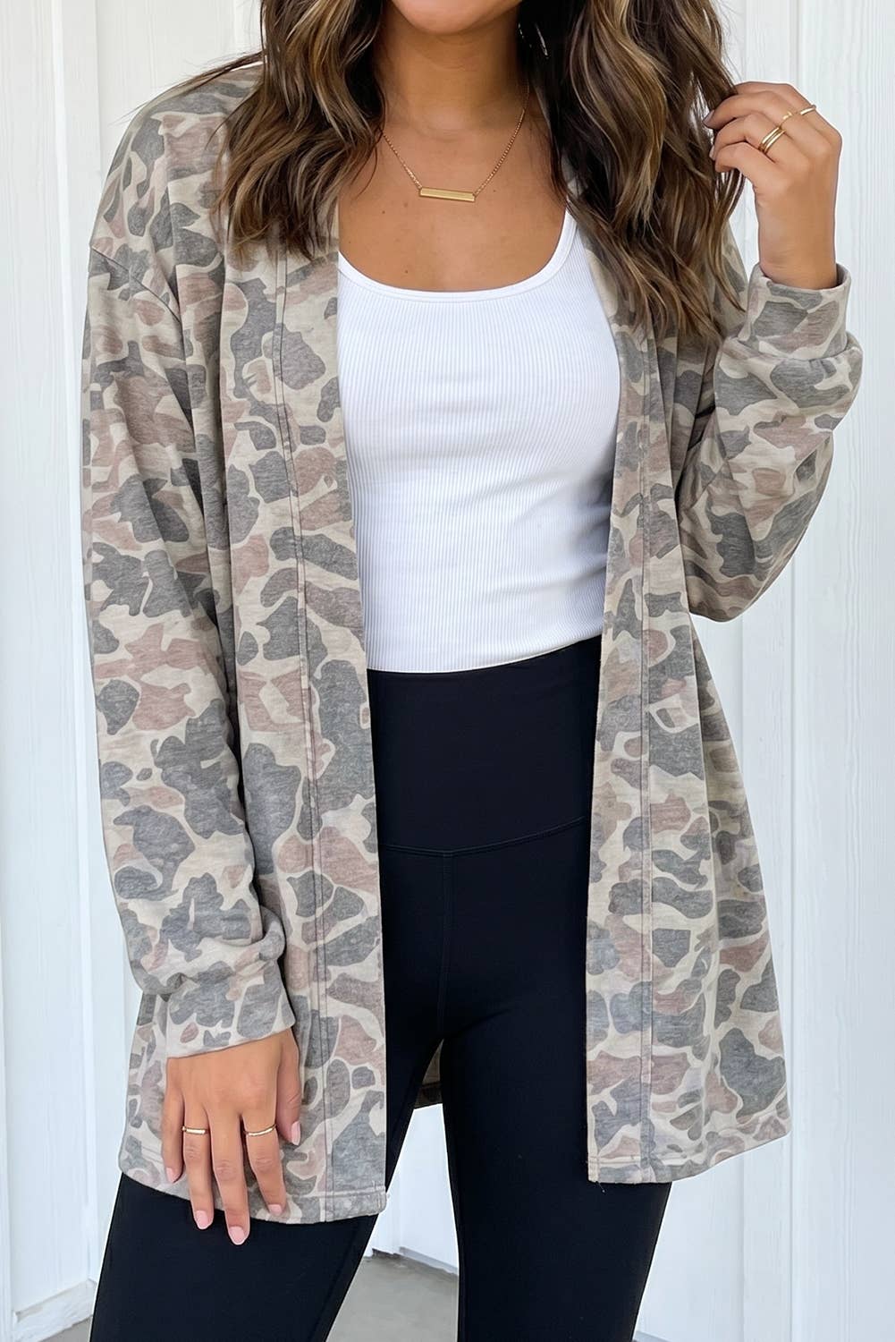 LAS Western Camouflage Shift Open Front Cardigan (S-XL)
