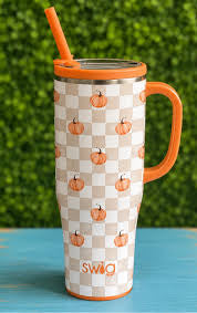 Pumpkin Check Mega Mug 30oz  NEW: SEP
