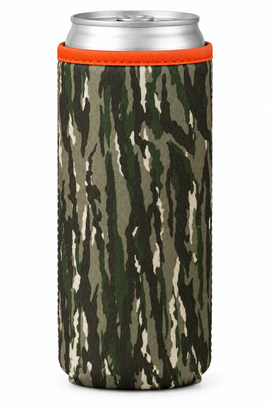 Woodland Camo Slim Can Coolie  NEW: SEP