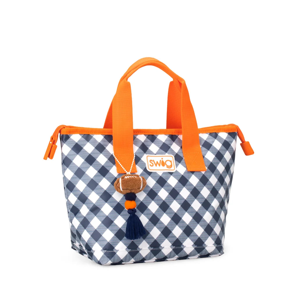 Lunchi Lunch Bag Gameday Gingham Navy + Orange