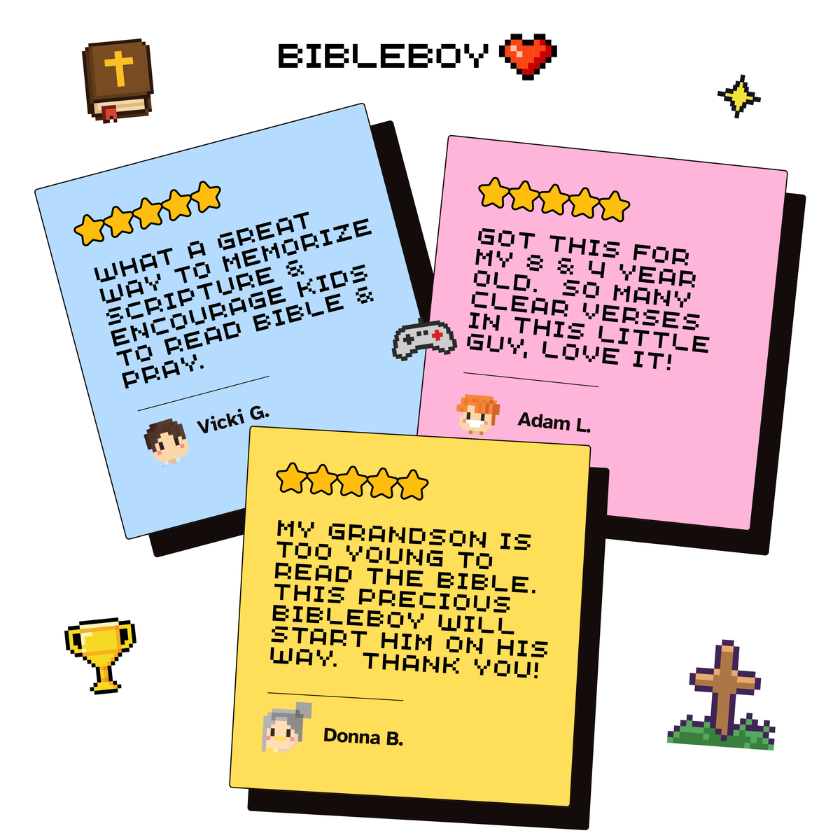 BibleBoy - Speaks 36 Bible Verses - Holds Bible - Prays