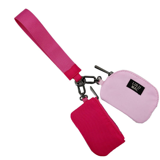 DP-8162 Hot Pink/Light Pink Lulu Mac Double Pouch Wristlets