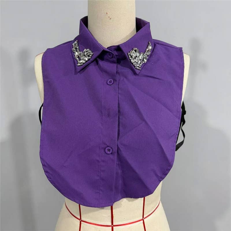 Diamond Studded Detachable Shirt Collar