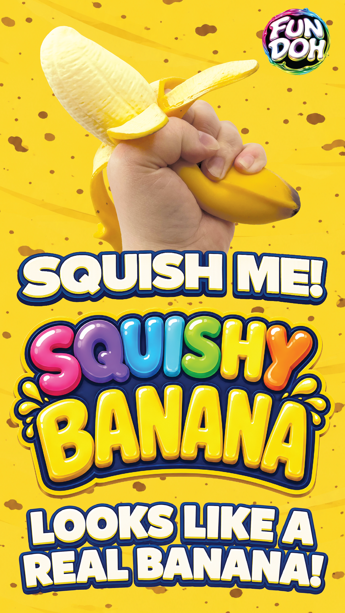 Fun Doh Banana Squishy Stress Relief Toy - 6/Display