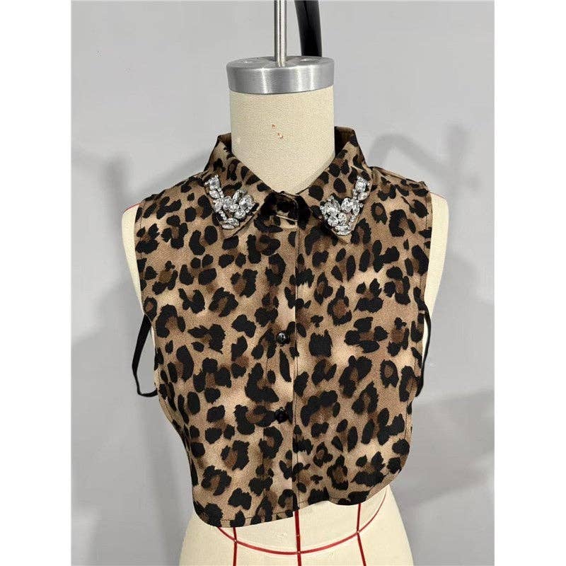 Diamond Studded Detachable Shirt Collar