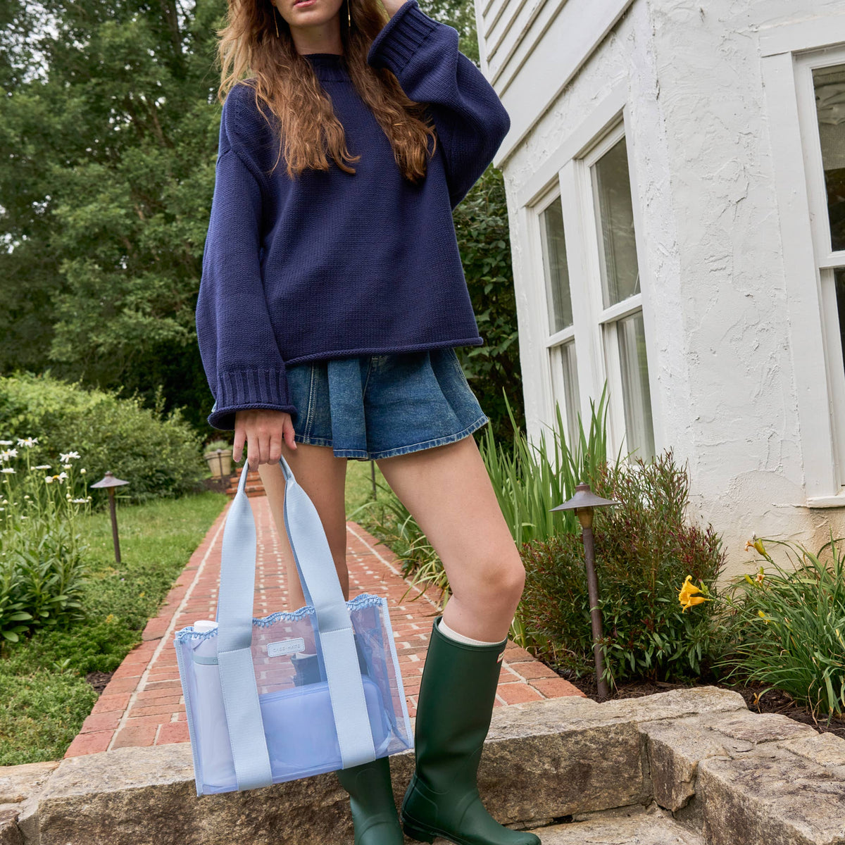 Case-Mate Carolina Blue Crochet Wave Jelly Tote Bag (Medium)