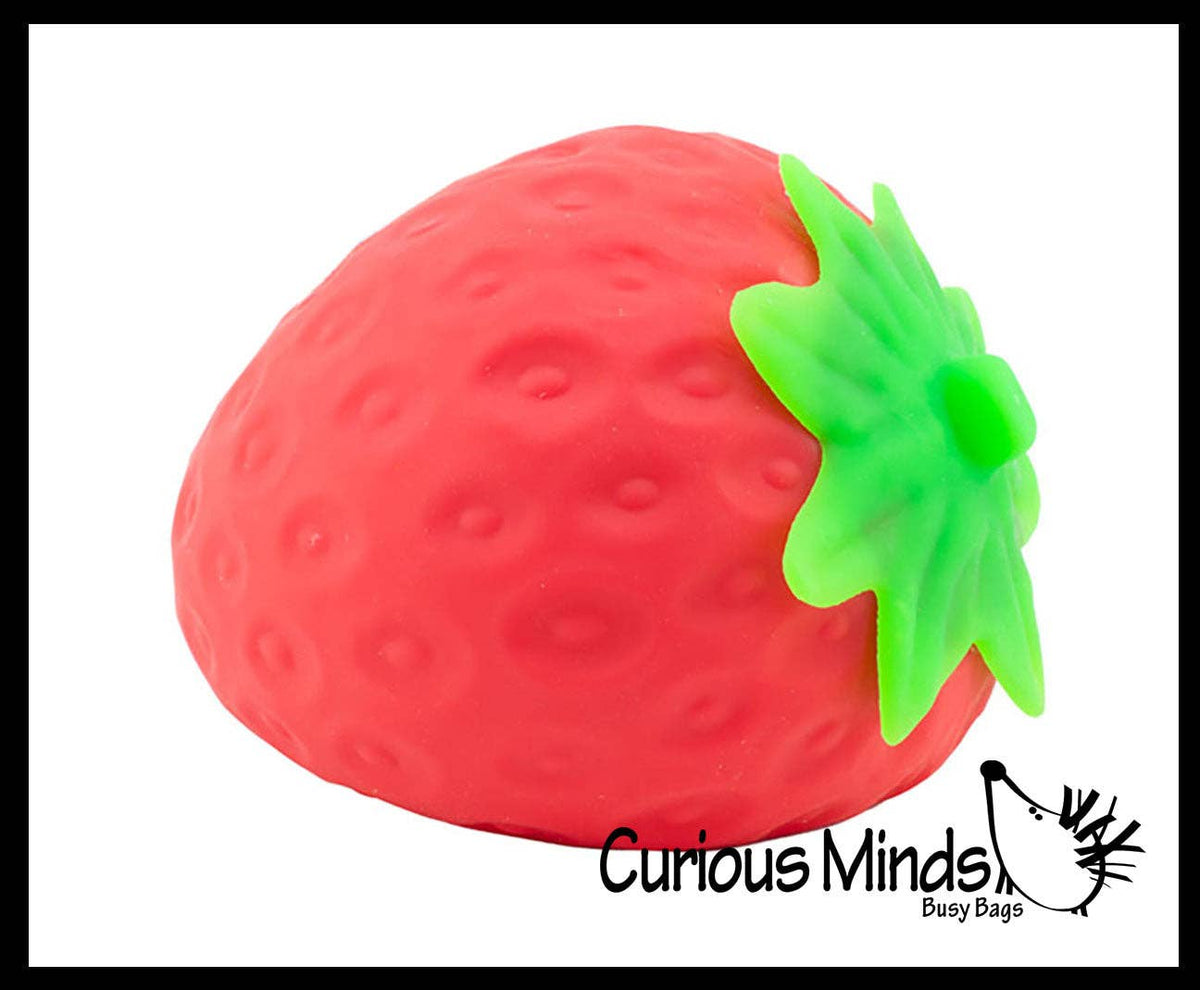 1 Jumbo Doh Filled Strawberry - Soft Stress Squishy Ball
