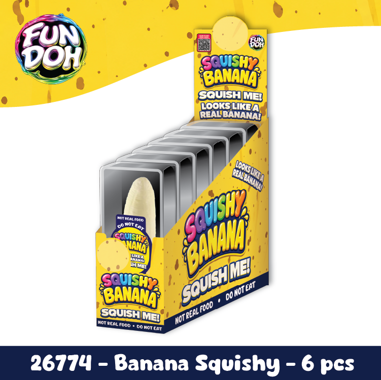 Fun Doh Banana Squishy Stress Relief Toy - 6/Display