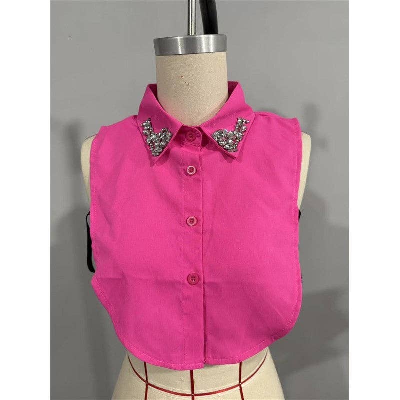 Diamond Studded Detachable Shirt Collar