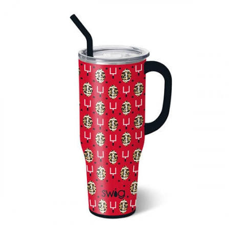 Mega Mug 40oz Touchdown Black + Red