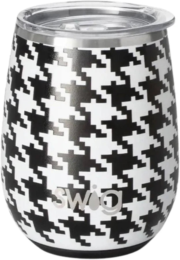 14oz Wine Cup Houndstooth