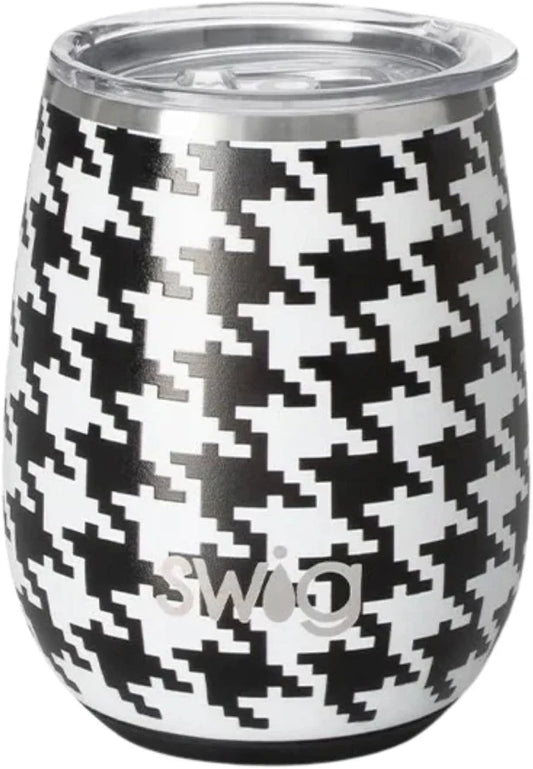 14oz Wine Cup Houndstooth